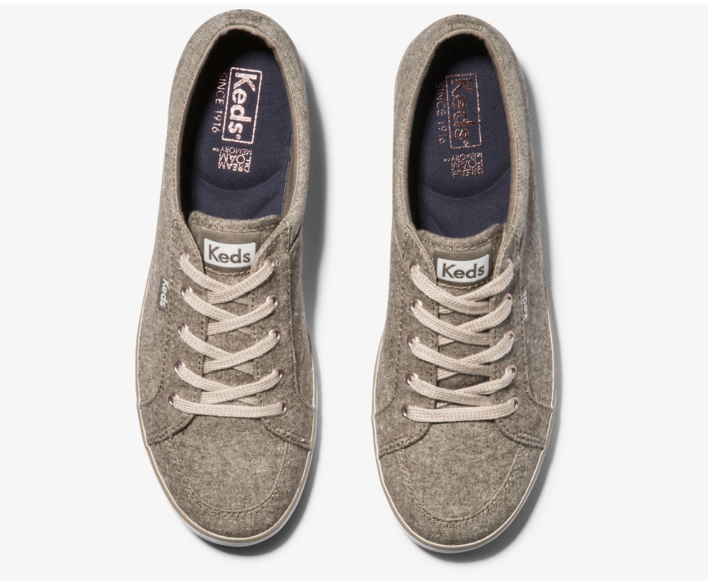 Πανινα Παπουτσια Γυναικεια - Keds Center Brushed Denim - Γκρι - VKNFX2069